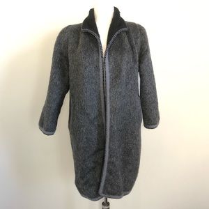 Vintage 1950’s Reversible Mohair Winter Coat grey/black